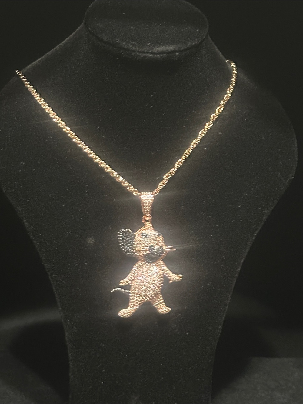 Rose Gold-Tone Jerry ( Tom & Jerry ) Pendant Necklace